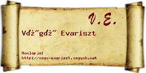 Vágó Evariszt névjegykártya